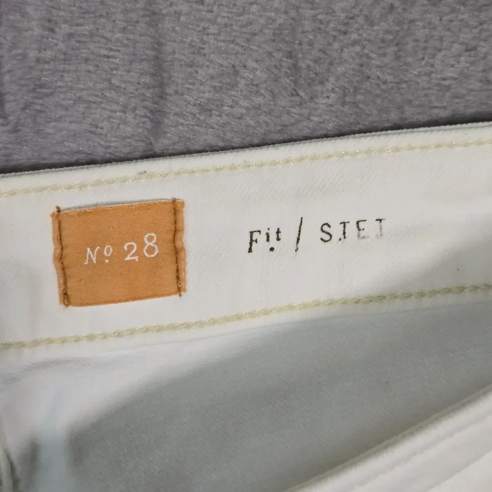 Pilcro Anthropologie Shorts Women’s 28 White Stet Denim Low Rise Jean Shorts - Picture 4 of 9